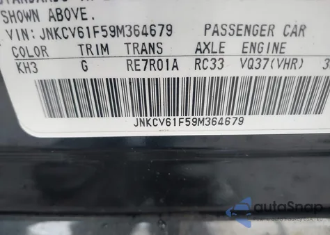 2009 Infiniti G37X из США, поврежденный, VIN JNKCV61F59M364679